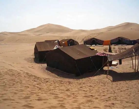 Night in desert camp